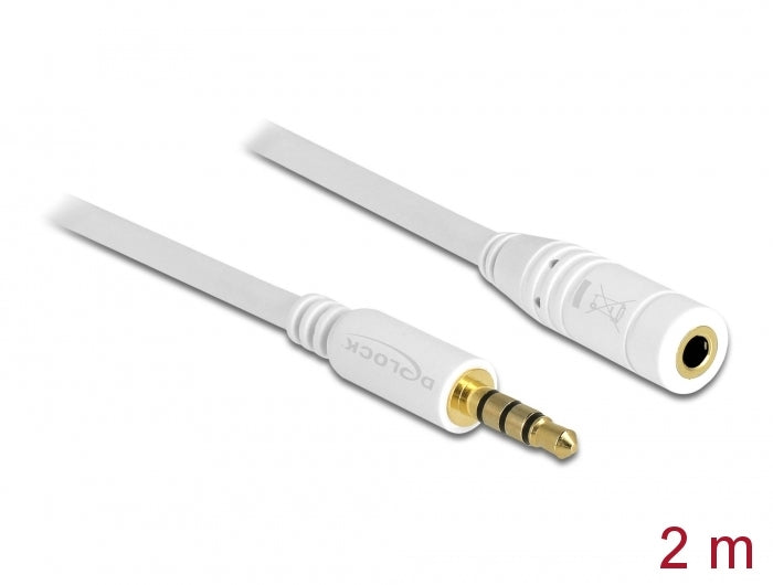 Delock Verlängerungskabel Audio Klinke 3,5 mm Stecker / Buchse 4 Pin 2 m