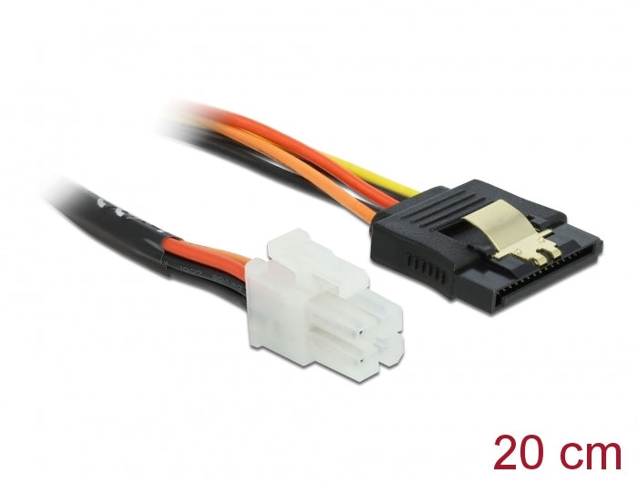 Delock Kabel P4 4 Pin Stecker > SATA 15 Pin Buchse 20 cm