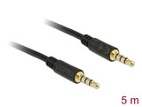 Delock Klinkenkabel 3,5 mm 4 Pin Stecker zu Stecker 5 m schwarz