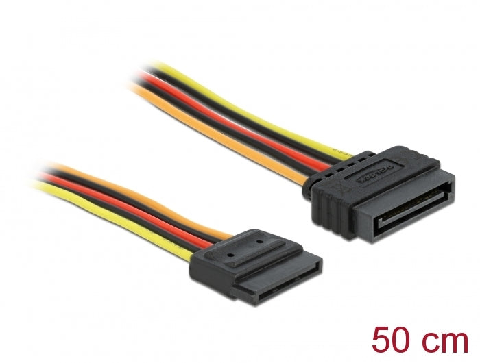 Delock Verlängerungskabel Power SATA 15 Pin Stecker > SATA 15 Pin Buchse 50 cm