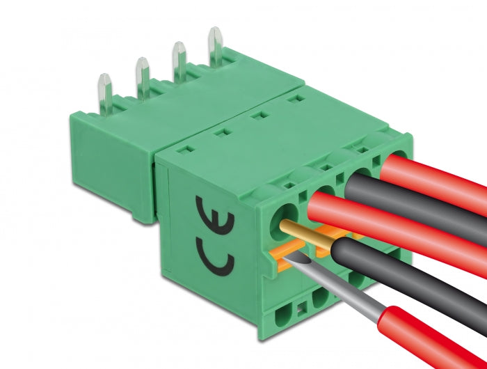 Delock Terminalblock Set für Platine 4 Pin 5,08 mm Rastermaß horizontal