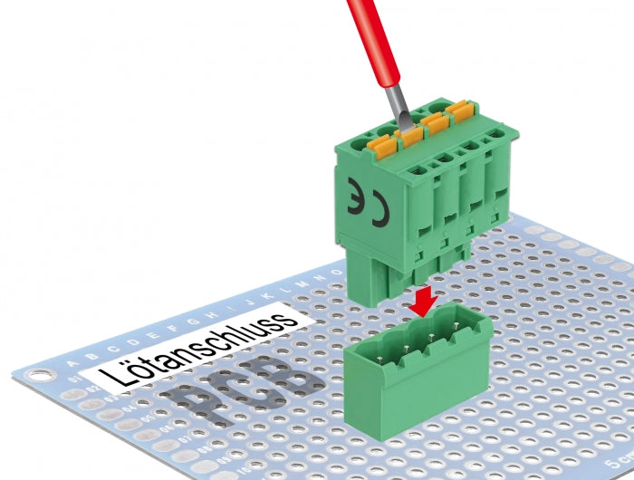 Delock Terminalblock Set für Platine 4 Pin 5,08 mm Rastermaß vertikal