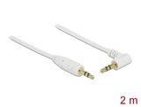 Delock Klinkenkabel 3,5 mm 3 Pin Stecker > Stecker gewinkelt 2 m weiß