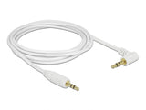 Delock Klinkenkabel 3,5 mm 3 Pin Stecker > Stecker gewinkelt 2 m weiß