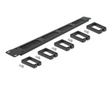 Delock 19″ Kabelmanagement Bürstenleiste mit 5 Bügeln 1 HE schwarz