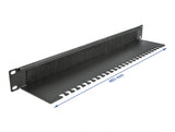 Delock 19″ Kabelmanagement Bürstenleiste mit Kabelabfangplatte 1 HE schwarz