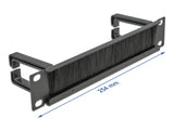 Delock 10″ Kabelmanagement Bürstenleiste mit 2 Bügeln 1 HE schwarz