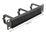 Delock 10″ Kabelmanagement Bürstenleiste mit 3 Bügeln 1 HE schwarz