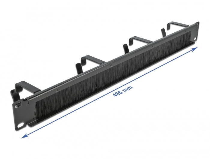 Delock 19″ Kabelmanagement Bürstenleiste mit 4 Bügeln 1 HE schwarz