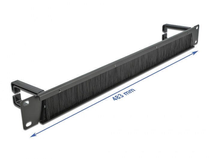 Delock 19″ Kabelmanagement Bürstenleiste mit 2 Bügeln 1 HE schwarz