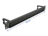 Delock 19″ Kabelmanagement Bürstenleiste mit 2 Bügeln 1 HE schwarz