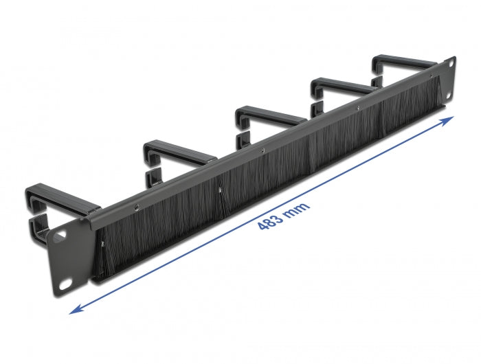 Delock 19″ Kabelmanagement Bürstenleiste mit 5 Bügeln 1 HE schwarz