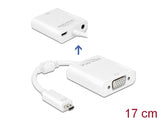 Delock Adapter HDMI Micro-D Stecker > VGA Buchse mit Audio weiß
