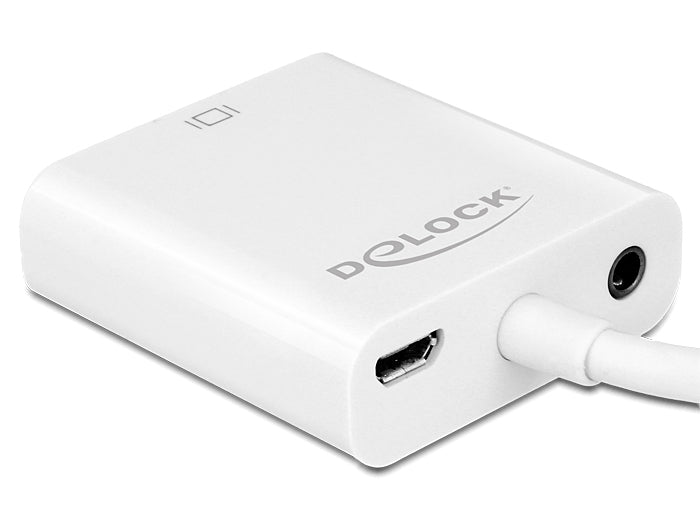 Delock Adapter HDMI Micro-D Stecker > VGA Buchse mit Audio weiß