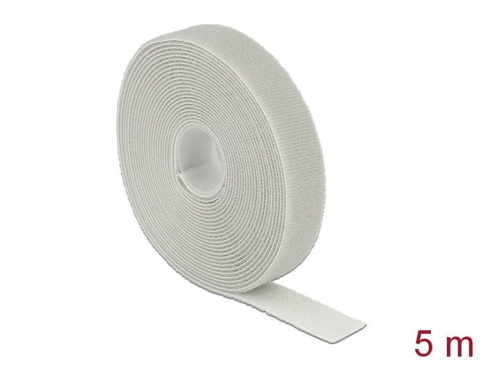 Delock Klettband auf Rolle L 5 m x B 20 mm grau