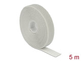 Delock Klettband auf Rolle L 5 m x B 20 mm grau