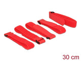 Delock Klett-Kabelbinder L 300 mm x B 20 mm 5 Stück mit Schlaufe rot