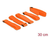 Delock Klett-Kabelbinder L 300 mm x B 20 mm 5 Stück mit Schlaufe orange