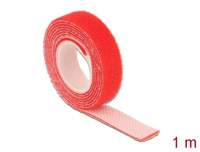 Delock Klettband auf Rolle L 1 m x B 13 mm rot