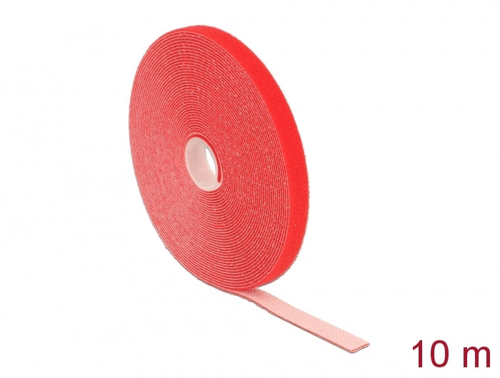 Delock Klettband auf Rolle L 10 m x B 13 mm rot