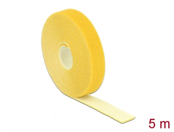 Delock Klettband auf Rolle L 5 m x B 20 mm gelb