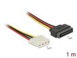 Delock Stromkabel SATA 15 Pin Stecker > 4 Pin Buchse 100 cm