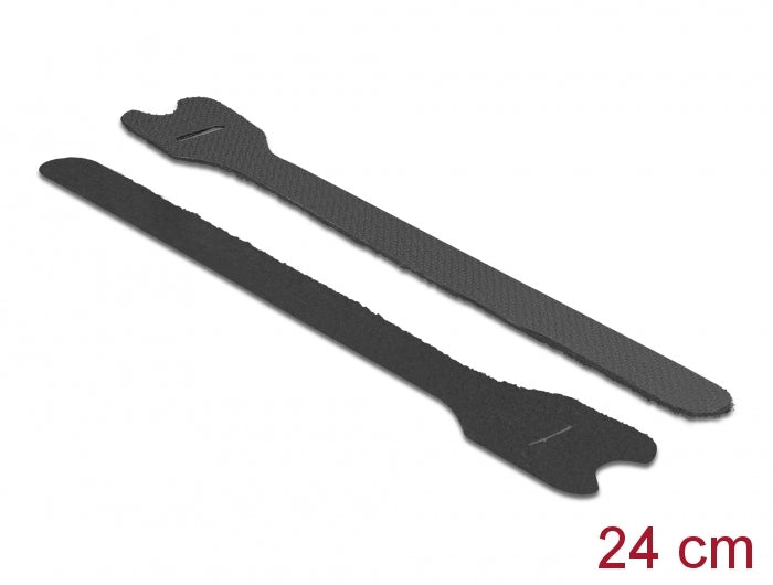 Delock Klett-Kabelbinder L 240 x B 13 mm schwarz 10 Stück