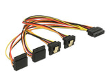Delock Kabel SATA 15 Pin Strom Stecker mit Einrastfunktion > SATA 15 Pin Strom Buchse 2 x unten / 2 x oben 30 cm