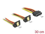 Delock Kabel SATA 15 Pin Strom Stecker mit Einrastfunktion > 2 x SATA 15 Pin Strom Buchse 30 cm