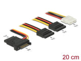 Delock Stromkabel SATA 15 Pin Stecker > 3 x SATA Buchse + 1 x Molex 4 Pin Buchse 20 cm (PCB)