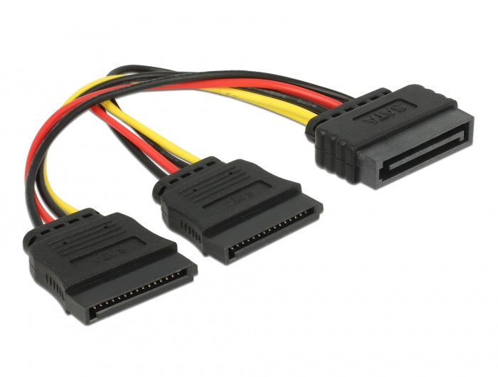 Delock Kabel Power SATA 15 Pin > 2 x SATA HDD – gerade
