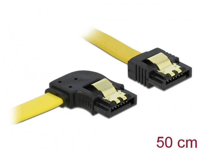 Delock SATA 3 Gb/s Kabel gerade auf links gewinkelt 50 cm gelb
