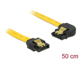 Delock SATA 6 Gb/s Kabel gerade auf links gewinkelt 50 cm gelb