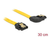 Delock SATA 6 Gb/s Kabel gerade auf rechts gewinkelt 30 cm gelb