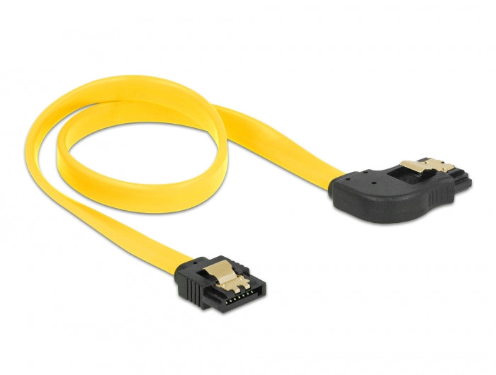 Delock SATA 6 Gb/s Kabel gerade auf rechts gewinkelt 30 cm gelb