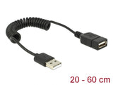 Delock Verlängerungskabel USB 2.0-A Stecker / Buchse Spiralkabel