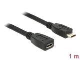 Delock Verlängerungskabel USB 2.0 Typ Micro-B Stecker > USB 2.0 Typ Micro-B Buchse 1 m