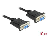 Delock RS-232 Kabel Seriell D-Sub9 Buchse zu Buchse Nullmodem mit schmalem Steckergehäuse 10 m