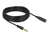 Delock Klinkenverlängerungskabel 6,35 mm 3 Pin Stecker zu Buchse 10 m schwarz