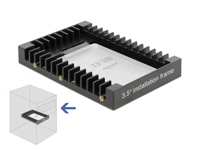 Delock 3.5″ Einbaurahmen für 2.5″ SATA Laufwerk schwarz