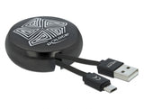 Delock USB Aufrollkabel Typ-A zu Micro-B schwarz