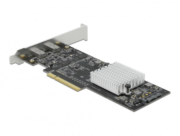Delock PCI Express x8 Karte zu 2 x extern SuperSpeed USB 20 Gbps (USB 3.2 Gen 2x2) USB Type-C™ Buchse - Low Profile Formfaktor
