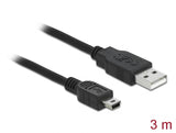Delock Kabel USB 2.0-A Stecker > mini B 5-Pin Stecker 3 m