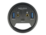 Delock 3 Port Tisch-Hub 1 x USB Type-C™ und 2 x USB Typ-A + HD-Audio Ports