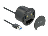 Delock 3 Port Tisch-Hub 1 x USB Type-C™ und 2 x USB Typ-A + HD-Audio Ports