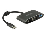 Delock Adapter USB Type-C™ Stecker > VGA Buchse (DP Alt Mode) + USB Typ-A + USB Type-C™ PD