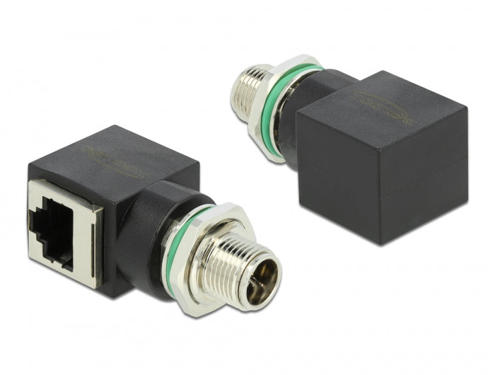 Delock Netzwerkadapter M12 X-kodiert 8 Pin Stecker zu RJ45 Buchse
