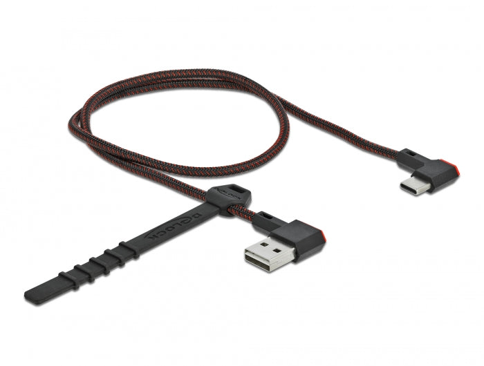 Delock EASY-USB 2.0 Kabel Typ-A Stecker zu USB Type-C™ Stecker gewinkelt links / rechts 0,5 m schwarz