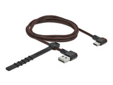 Delock EASY-USB 2.0 Kabel Typ-A Stecker zu USB Type-C™ Stecker gewinkelt links / rechts 1 m schwarz
