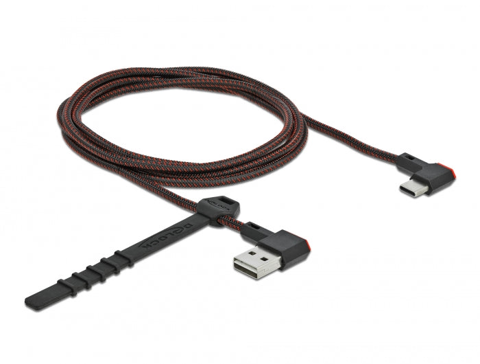 Delock EASY-USB 2.0 Kabel Typ-A Stecker zu USB Type-C™ Stecker gewinkelt links / rechts 1,5 m schwarz